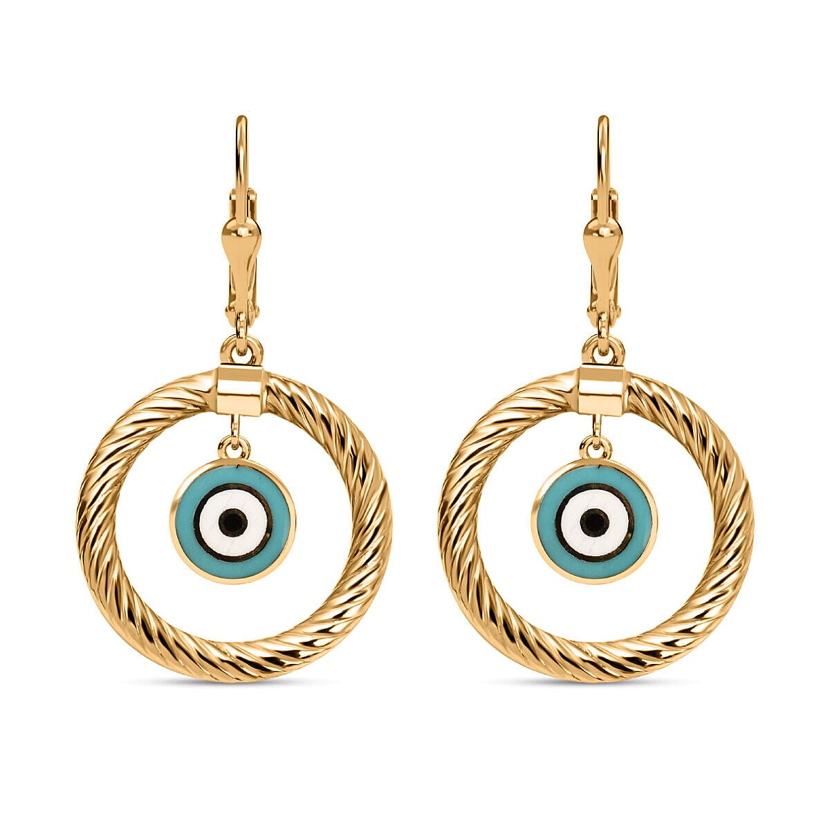 9K Yellow Gold Enamelled Circle Earrings, Gold Wt. 3.48 Gms