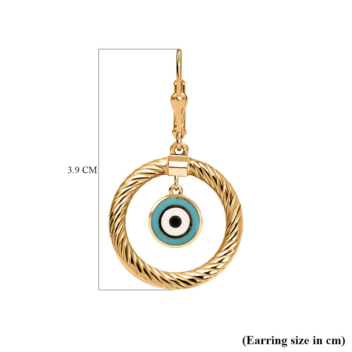 9K Yellow Gold Enamelled Circle Earrings, Gold Wt. 3.48 Gms