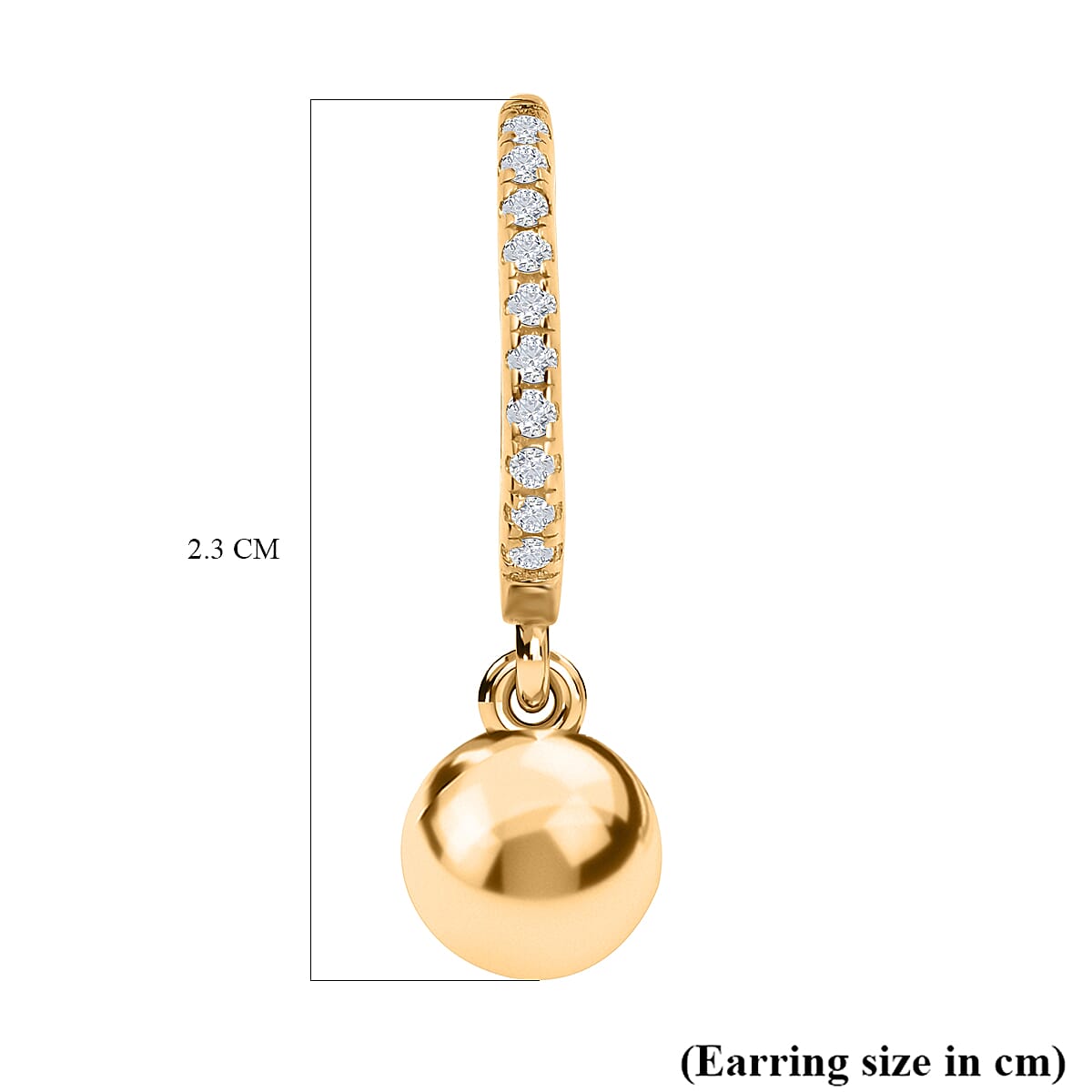 9K Yellow Gold Ball Hoop Earrings