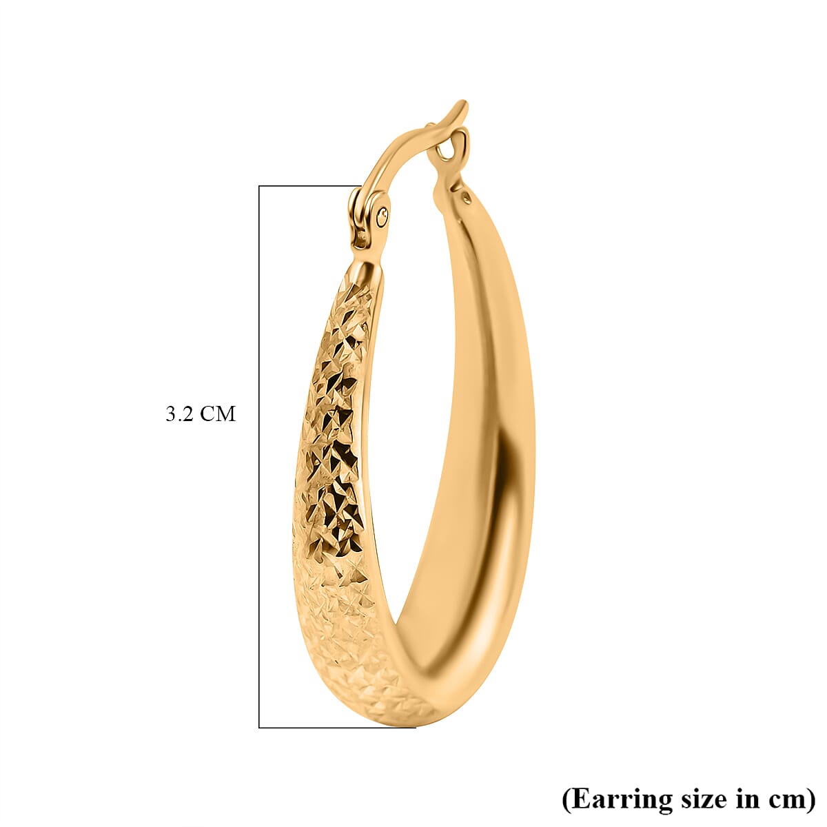 Istanbul Treasures - 9K Yellow Gold Diamond Cut Hoop Earrings 2.58 Grams