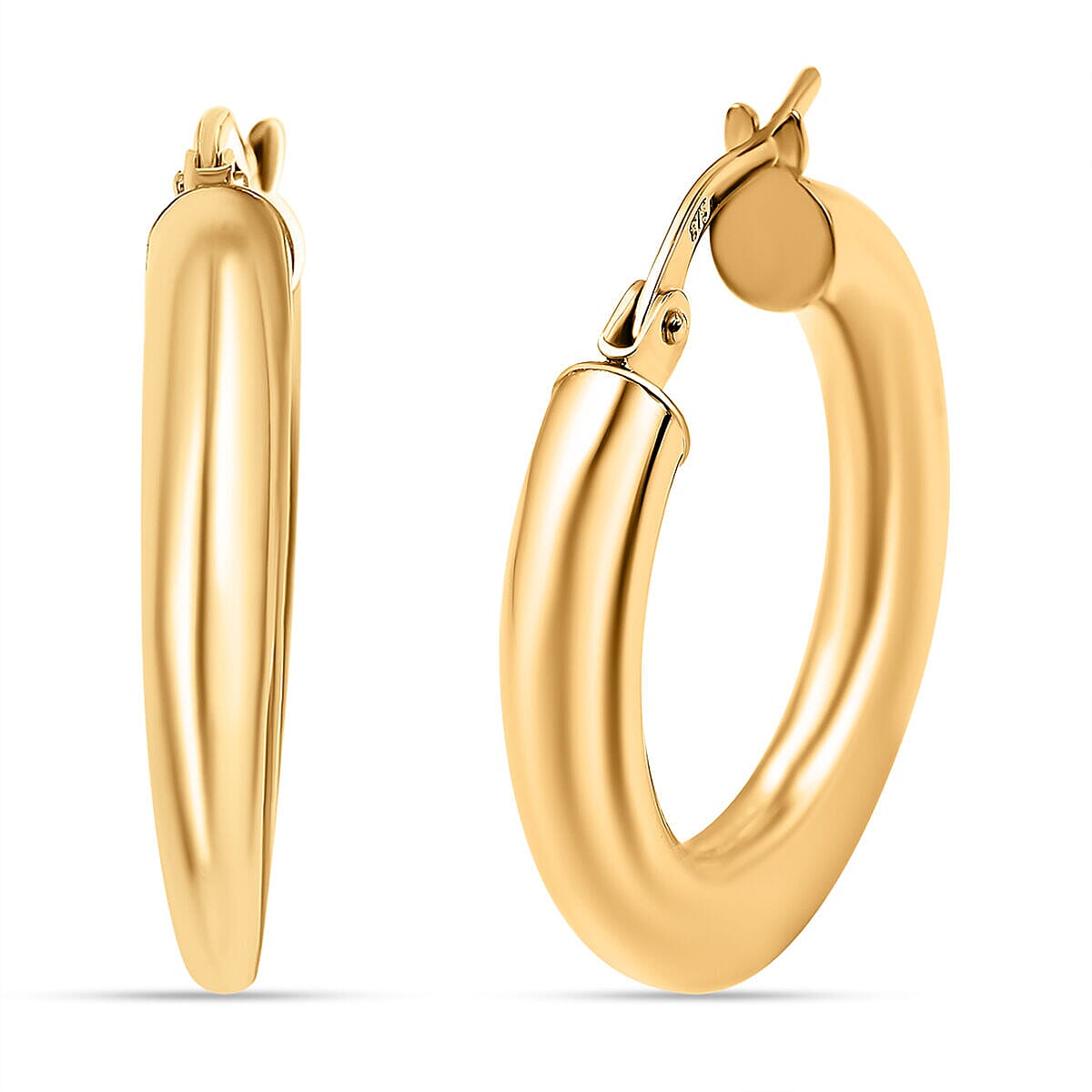 9K Yellow Gold Plain Creole Earrings