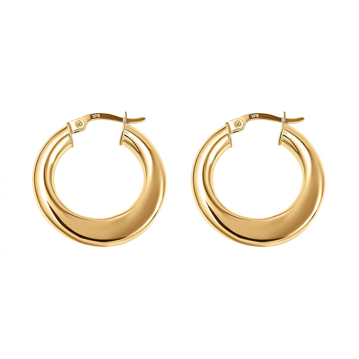 9K Yellow Gold Plain Creole Earrings