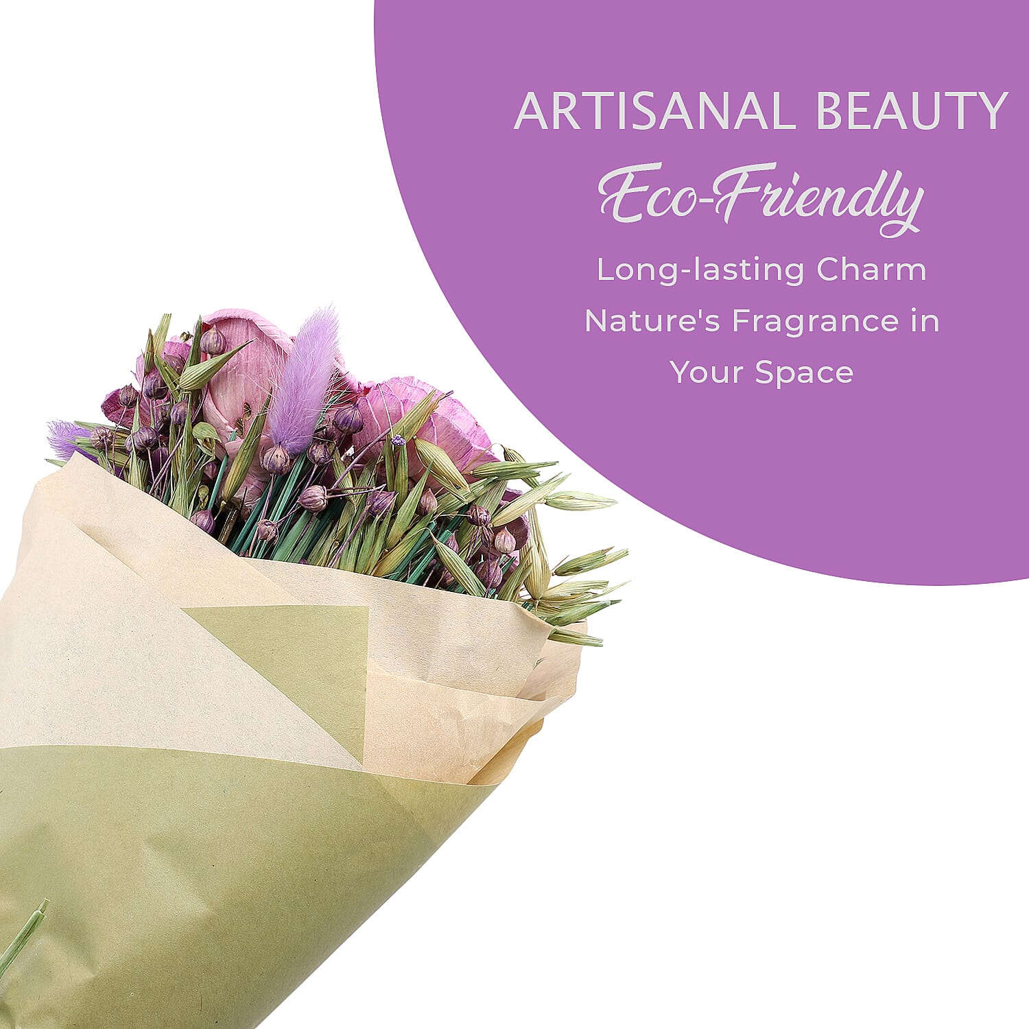 Hand Tied Round Bouquet with Spray Bottle in PDQ Display - Pine Needle Rose Mary