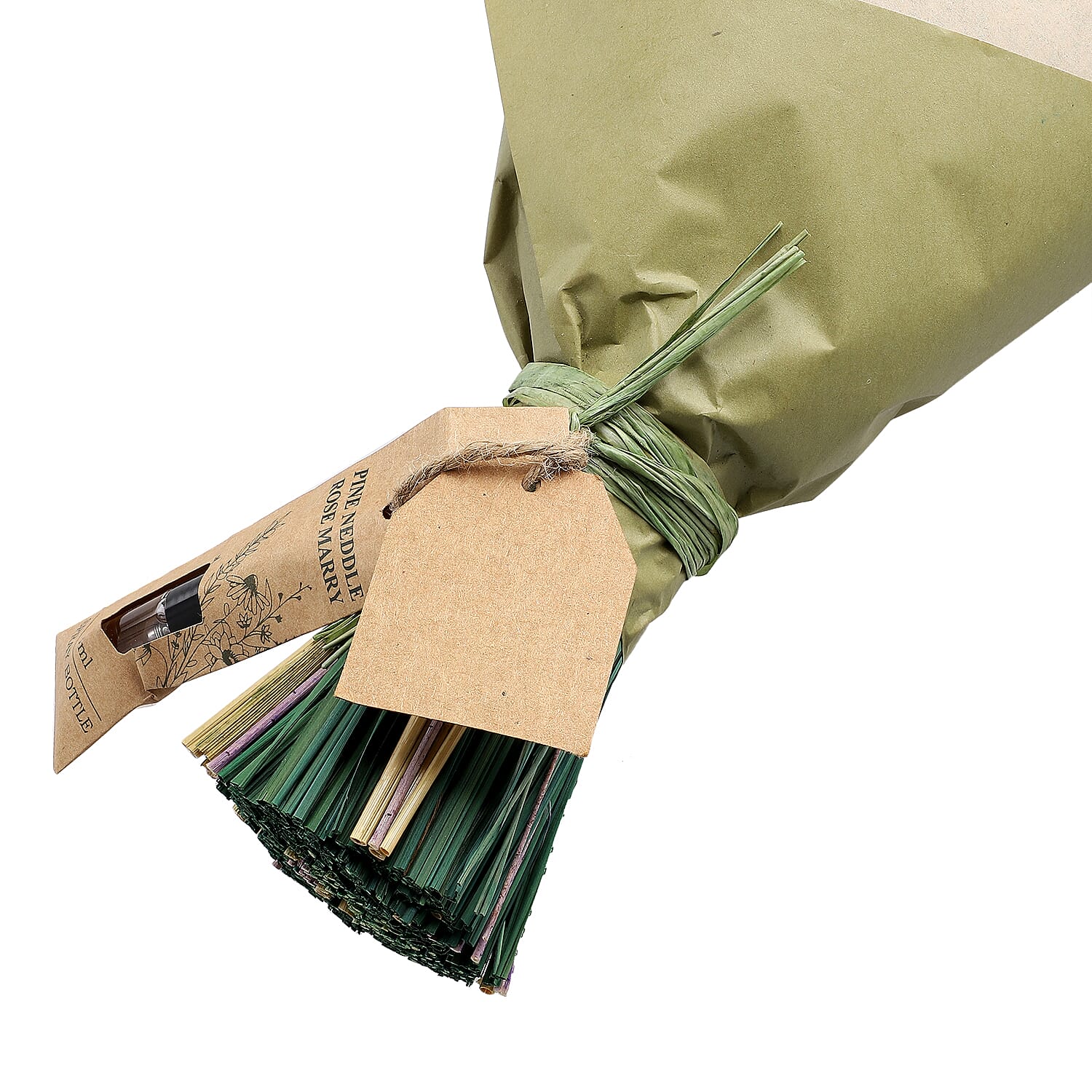 Hand Tied Round Bouquet with Spray Bottle in PDQ Display - Pine Needle Rose Mary