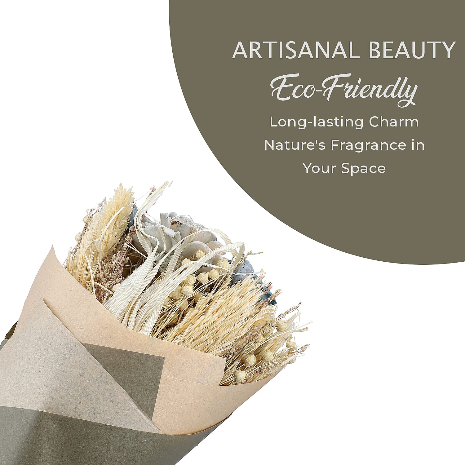 Hand Tied Round Bouquet with Spray Bottle - Winter Frost