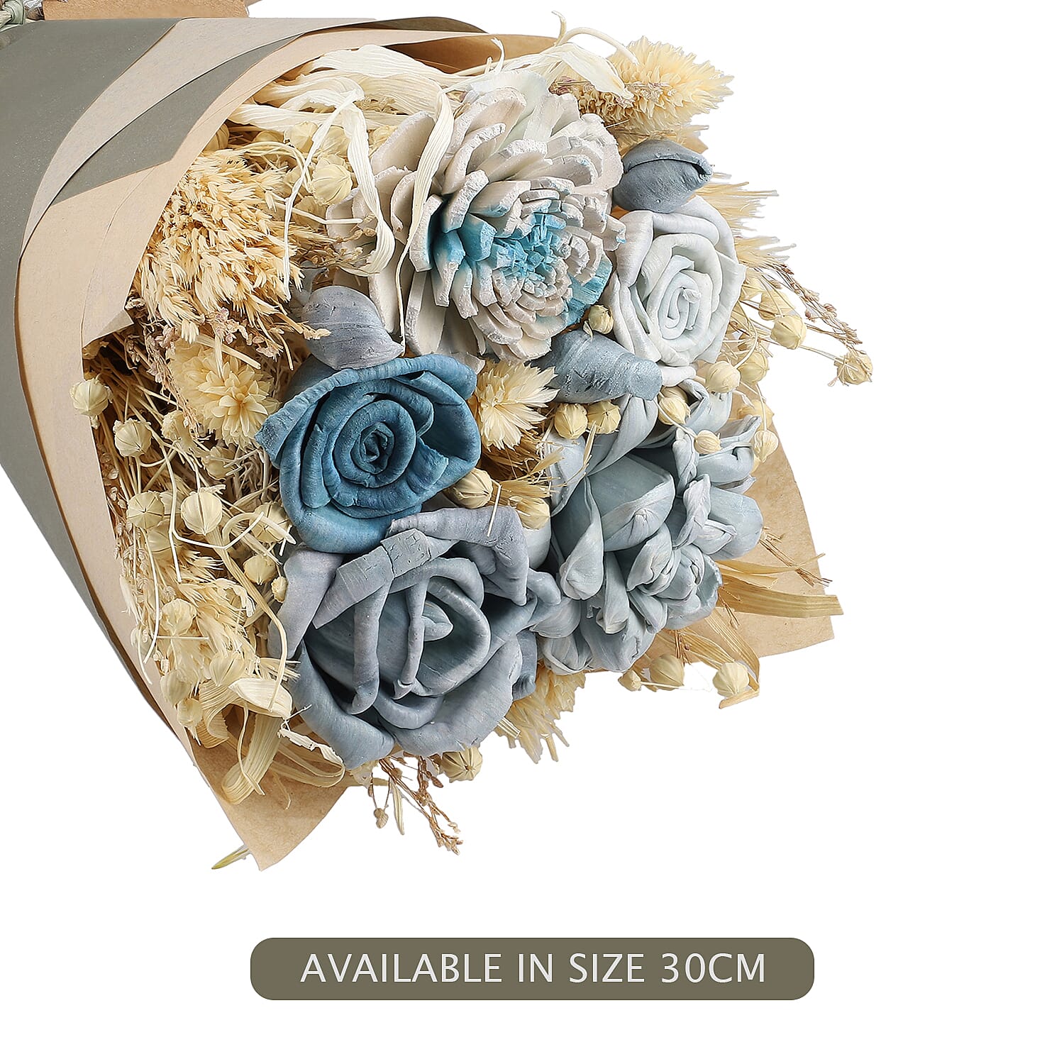 Hand Tied Round Bouquet with Spray Bottle - Winter Frost