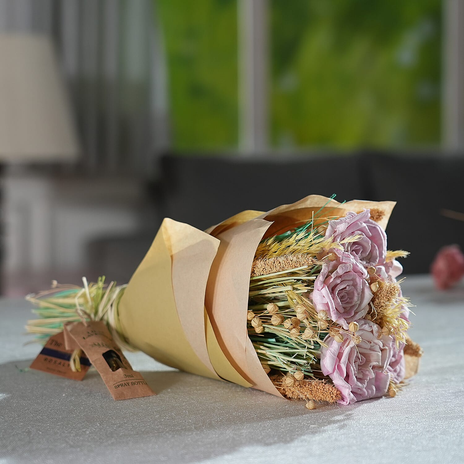 Hand Tied Floral Bouquet with Essential Oil - Lilac Lavender