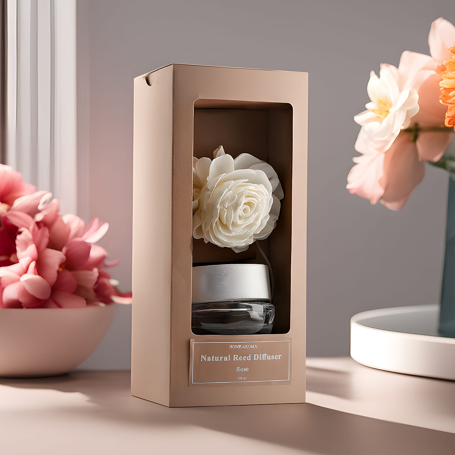 Natural Aroma Diffuser with Sola Beauty Rose - 100ml