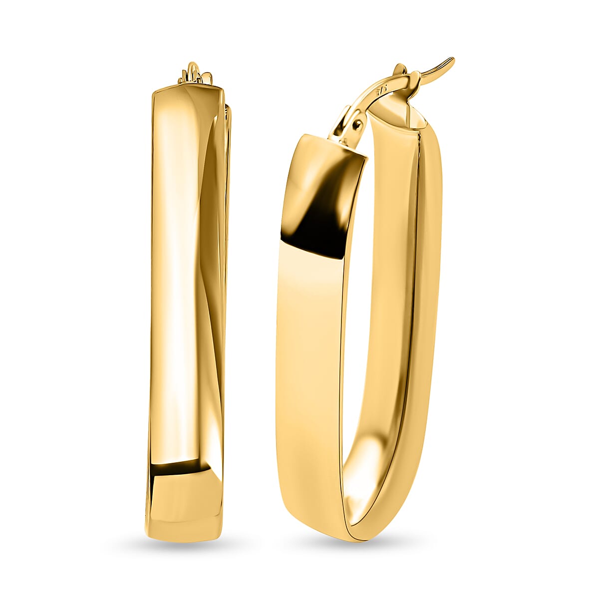 9K Yellow Gold Plain Hoop Earrings
