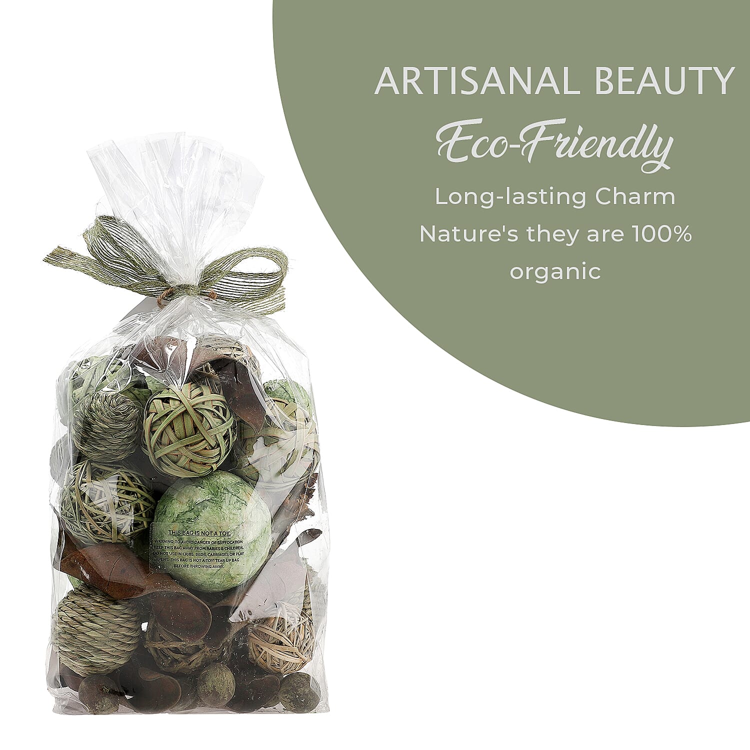 Table Decoration (Size 18x26x1 cm) - Green & Brown