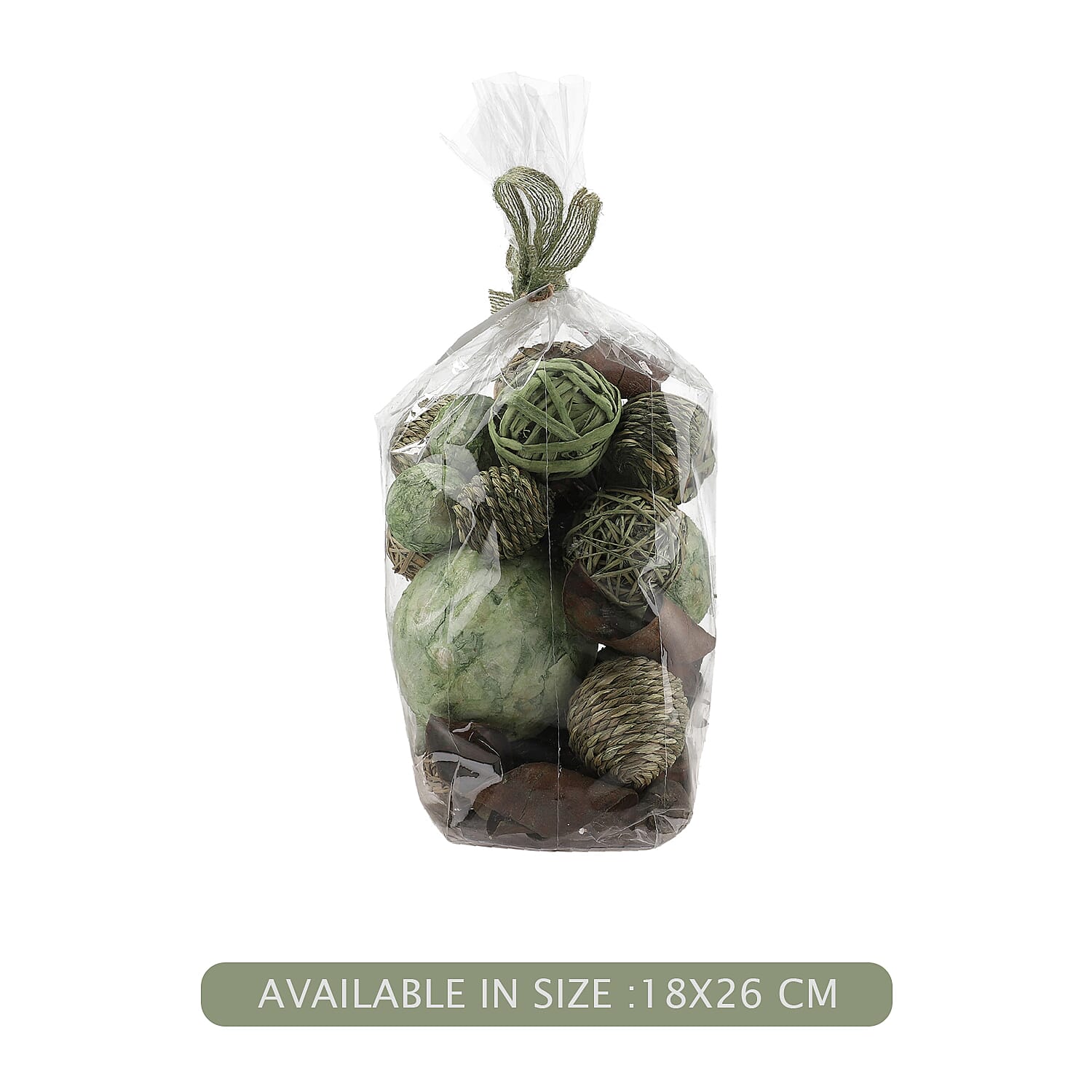 Table Decoration (Size 18x26x1 cm) - Green & Brown