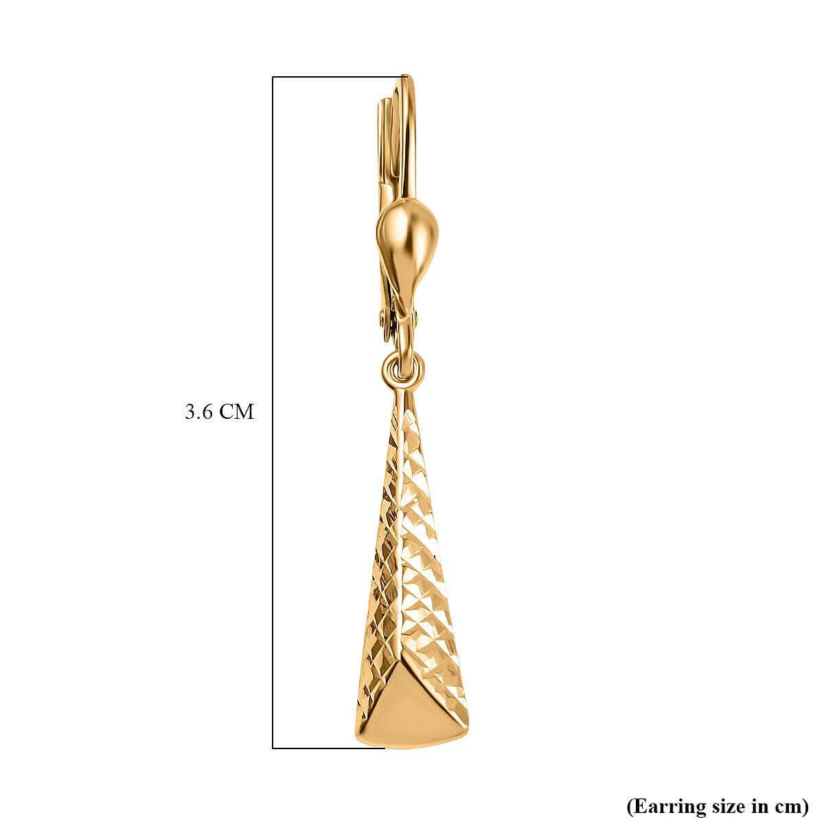 Designer Closeout - 9K Yellow Gold Textured Pyramid Earrings