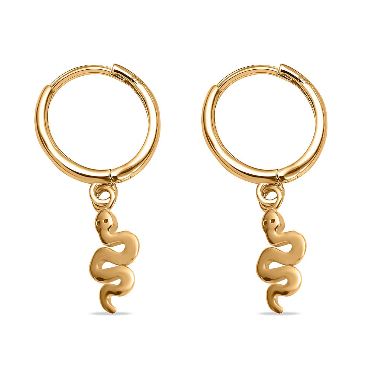 9K Yellow Gold Serpent Earrings