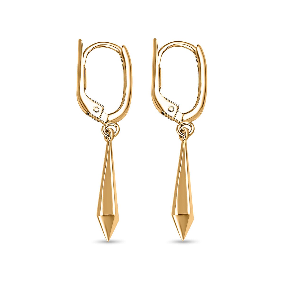 Designer Closeout - 9K Yellow Gold Plain Drop Lever Back Earrings