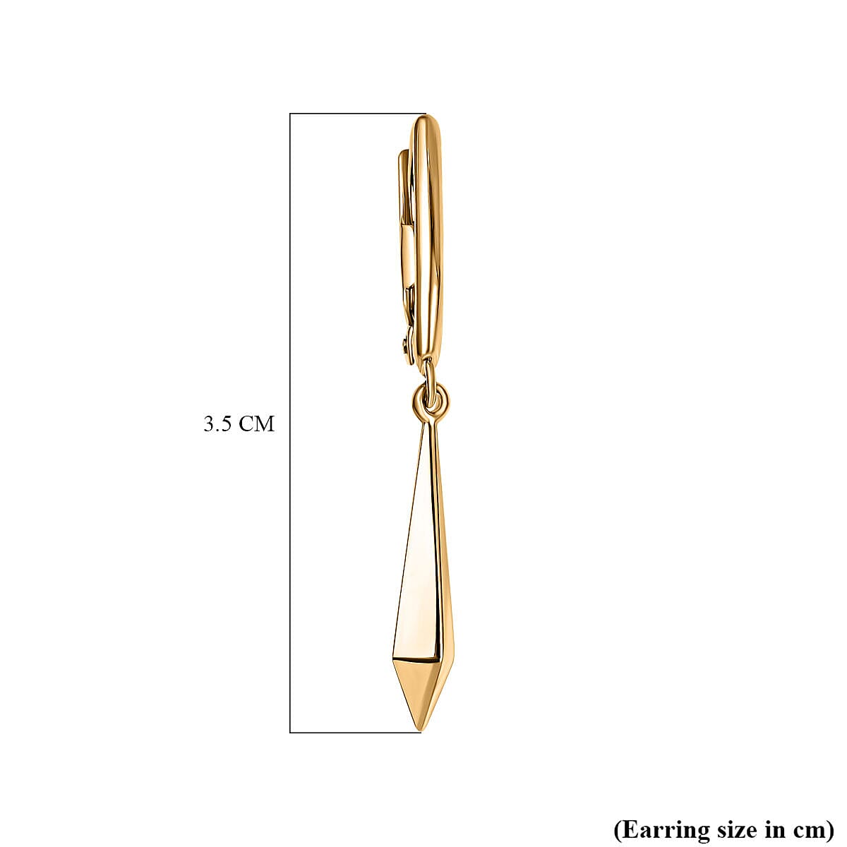 Designer Closeout - 9K Yellow Gold Plain Drop Lever Back Earrings