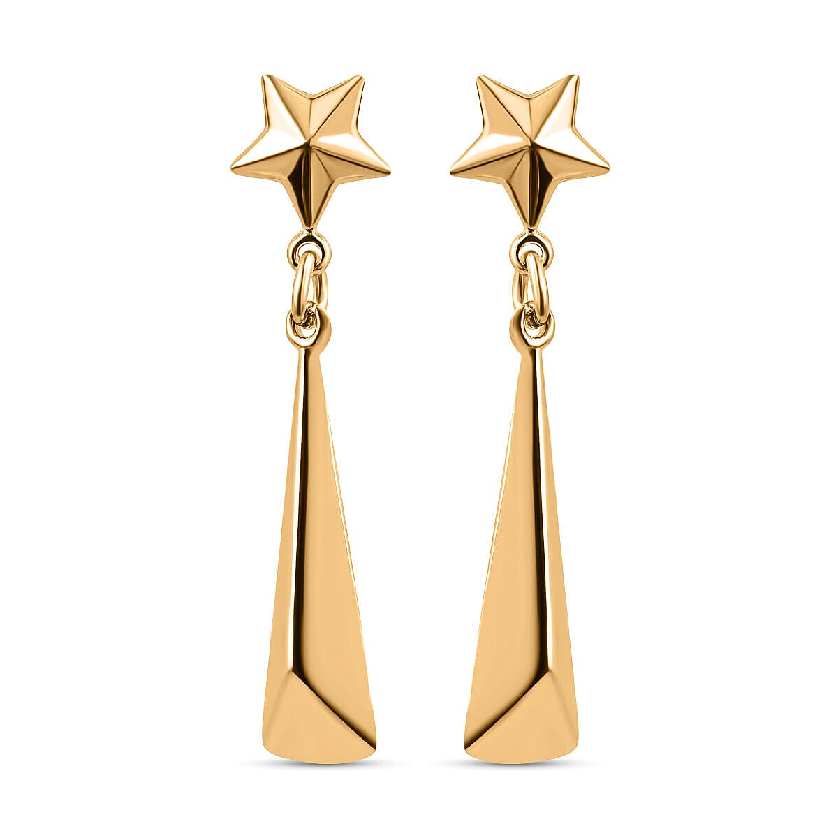 Las Vegas Closeout Deal - 9K Yellow Gold Pyramid Earrings