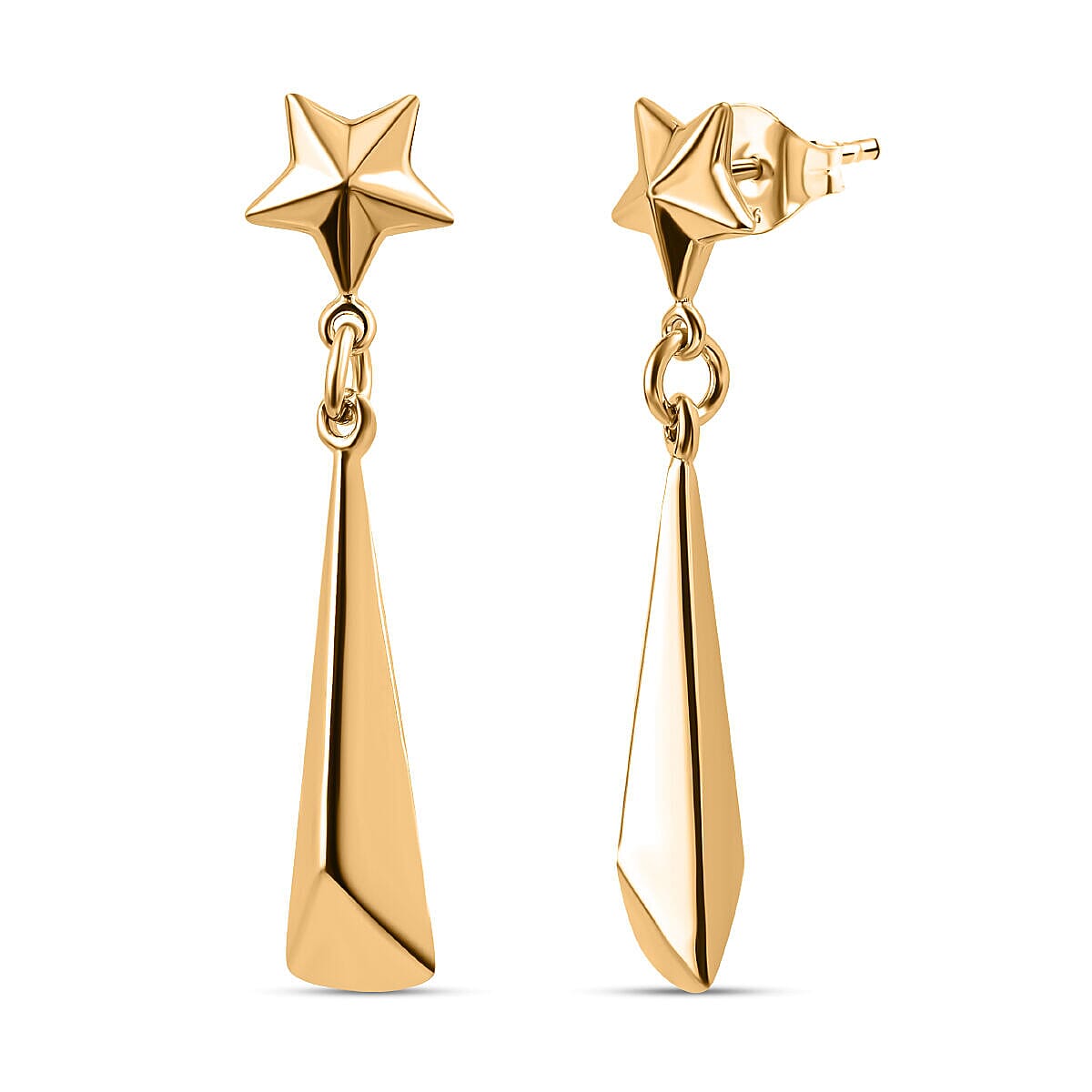 Las Vegas Closeout Deal - 9K Yellow Gold Pyramid Earrings
