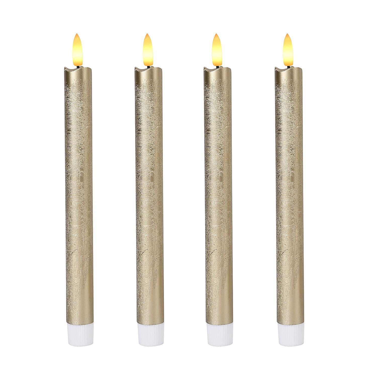 Candle Set (Size 5x2x25 cm) - Gold & Gold