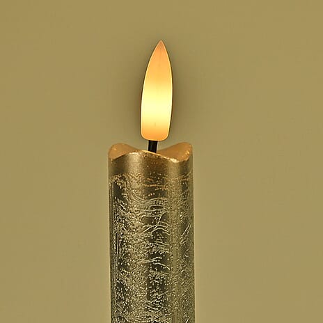 Set of 4 Flameless LED Candles (2 AAA Batteries,Not Incl.) - Silver