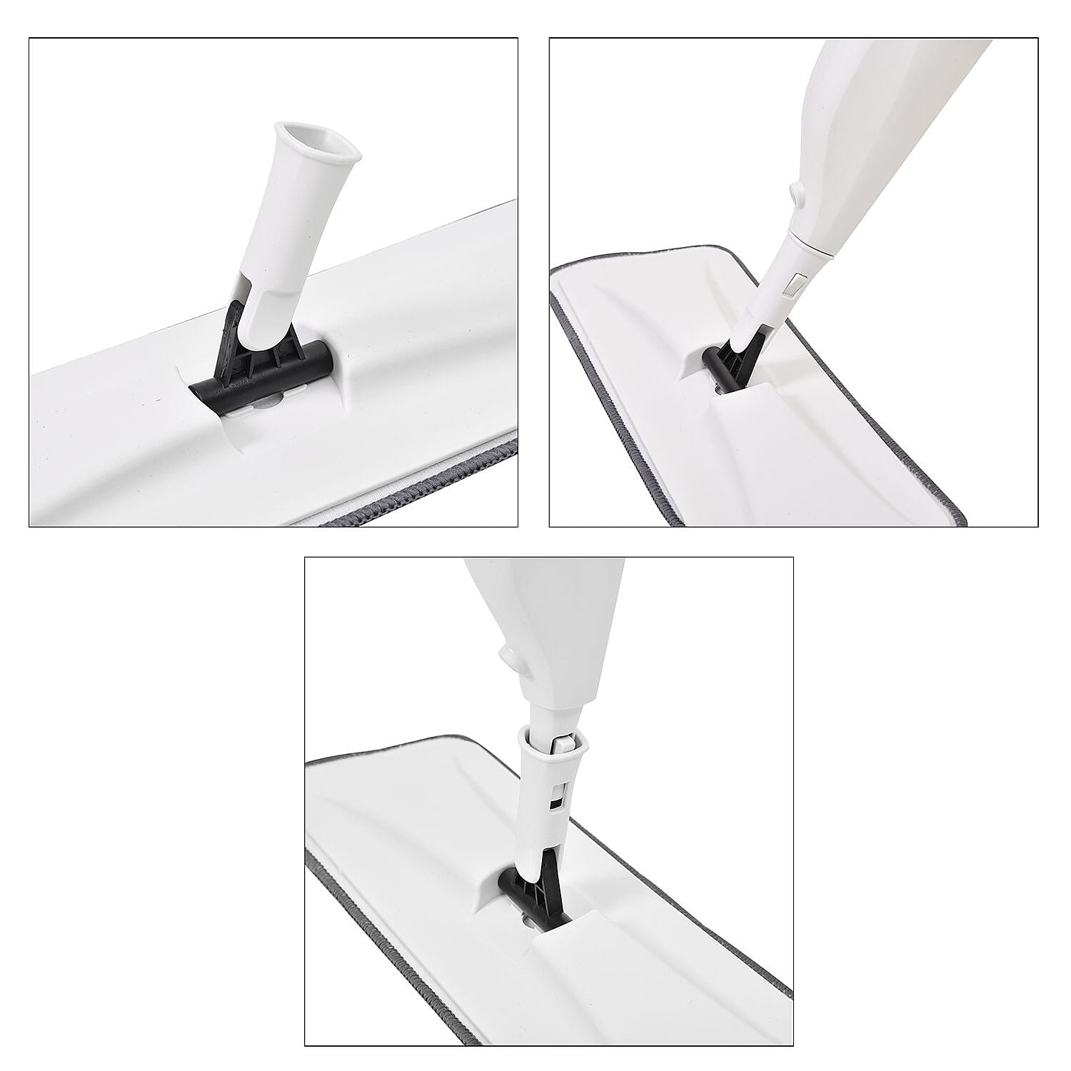 Lightweight Microfibre Spray Mop - Wet and Dry with Extra Wide 360 Degree Rotating Head (Size 63 cm) - White