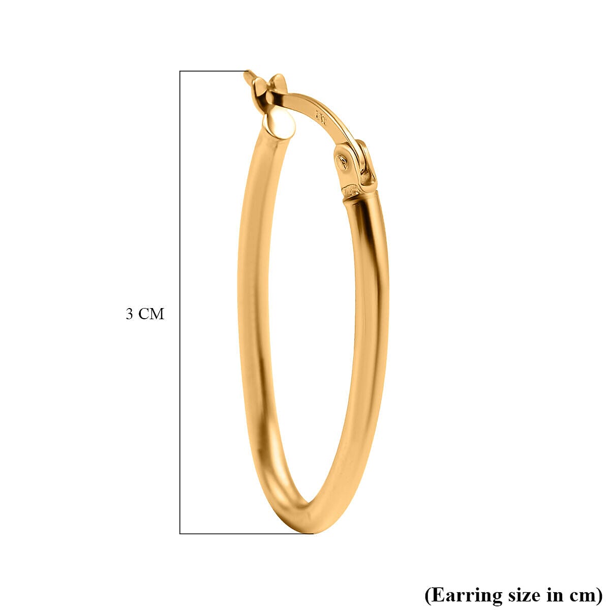 9K Yellow Gold Slim Oval Hoop Earrings