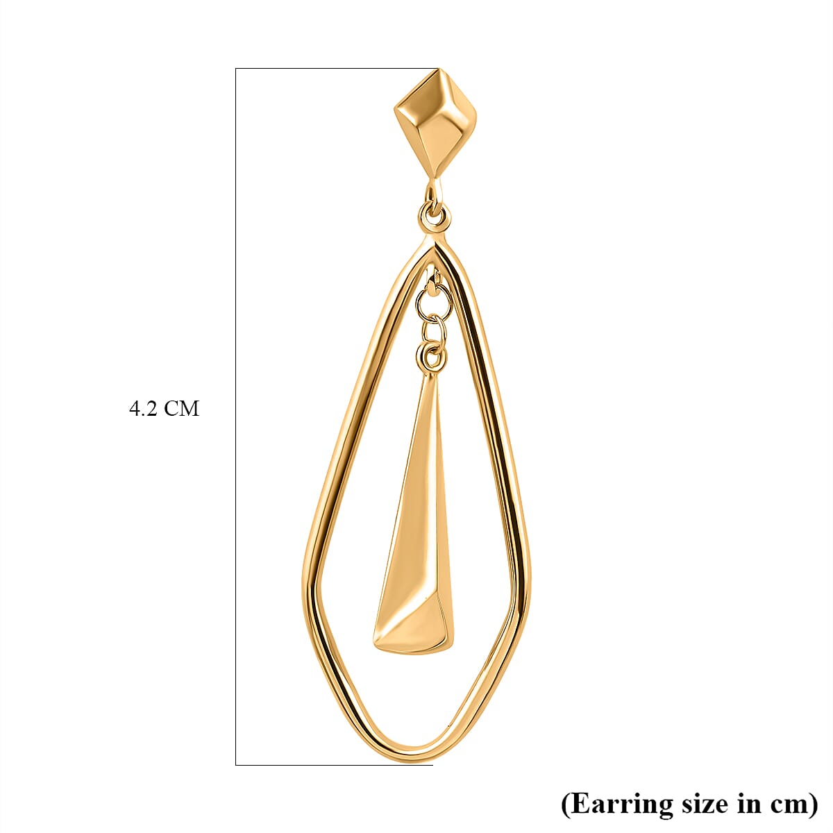 Las Vegas Closeout Deal - 9K Yellow Gold Geometric Trance Dangle Earrings