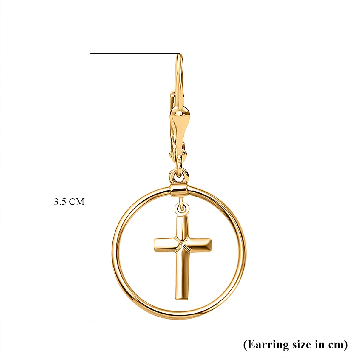 Hatton Garden Closeout - 9K Yellow Gold Dangle Cross Charm Earrings