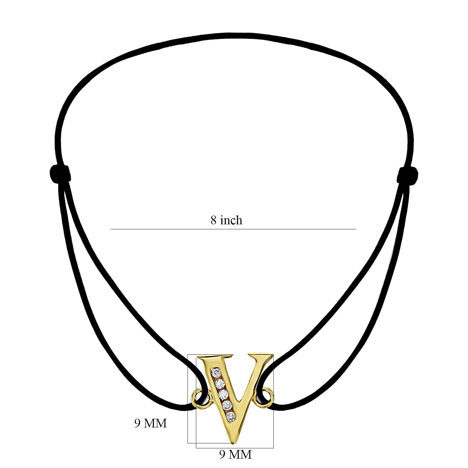 9K Yellow Gold  A   Cubic Zirconia  Bracelet (Size - 8) 0.03 ct,  Gold Wt. 0.46 Gms  0.025  Ct.