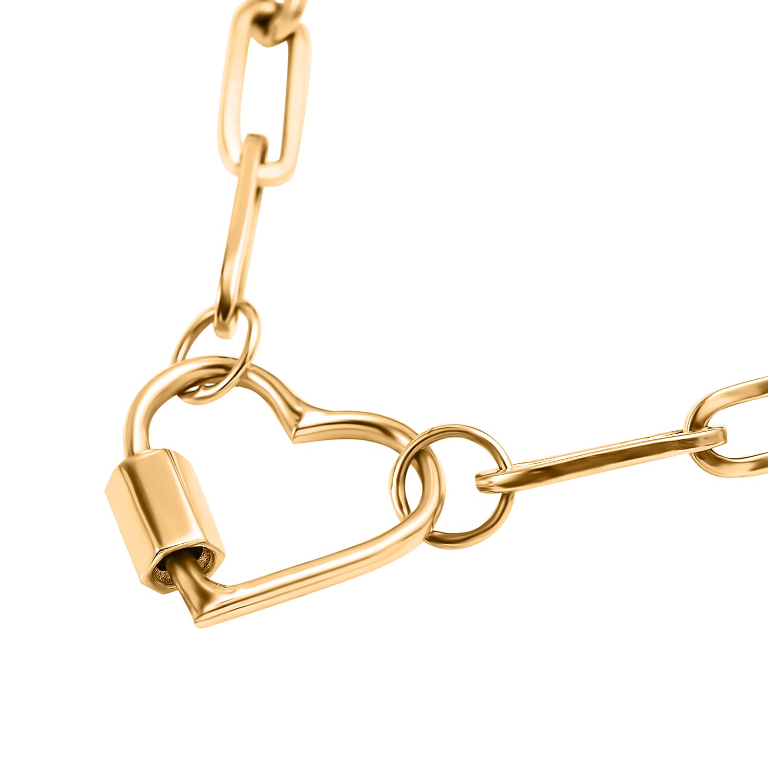 Las Vegas Closeout Deal - 9K Yellow Gold Paper Clip Heart Necklace (Size - 20), Gold Wt. 5.74 Gms