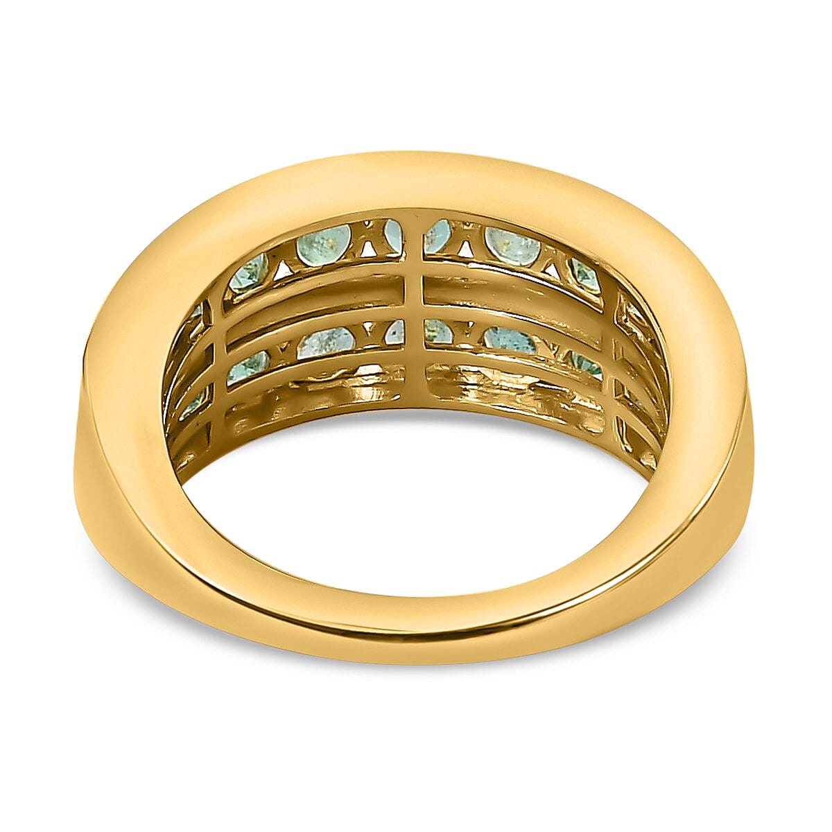 AAA Gemfields Emerald Ring in 18K Vermeil Yellow Gold Plated Sterling Silver 1.70 Ct, Silver Wt 5.15 Gms