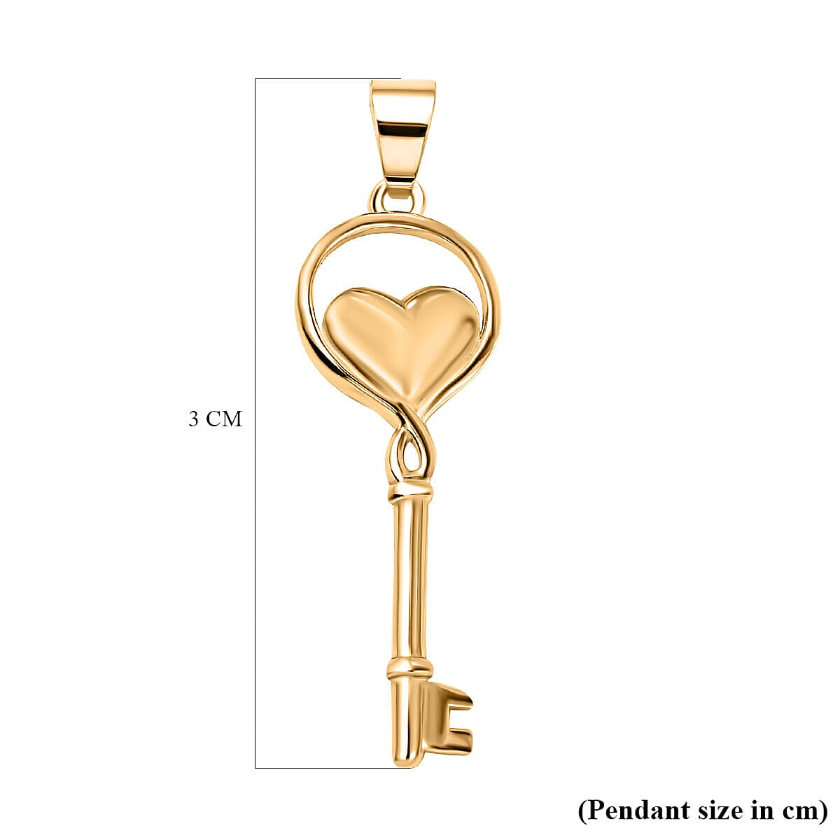 9K Yellow Gold Key Pendant