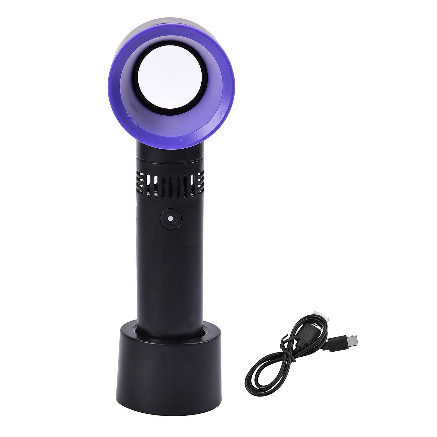 Rechargable Super Quiet Bladeless Fan with 3 Wind Speeds, upto 10HRS Run Time - Black & Blue