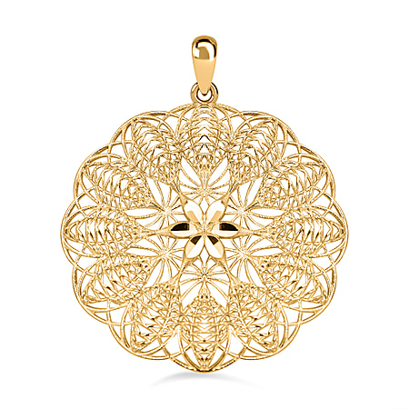 Filigree Floral Pendant in 9K Yellow Gold