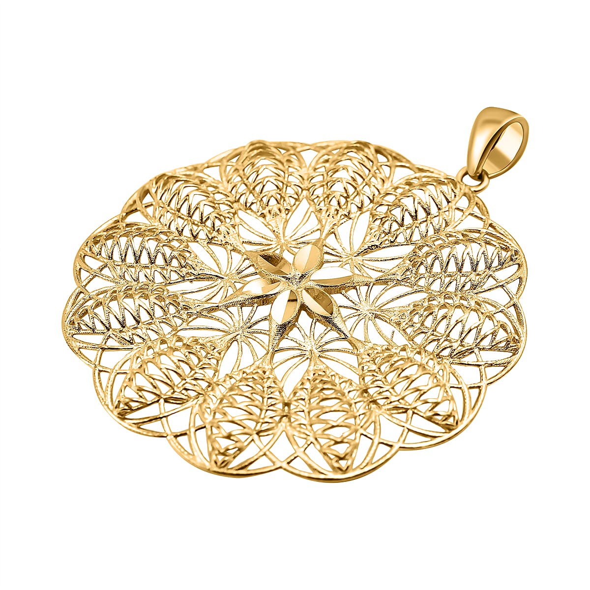 One Time Close Out Deal - 9K Yellow Gold Cluster Pendant 2.54 Gm
