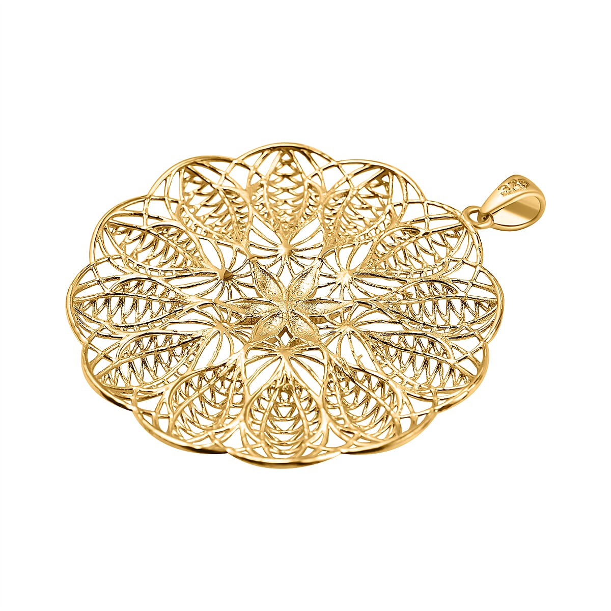 One Time Close Out Deal - 9K Yellow Gold Cluster Pendant 2.54 Gm