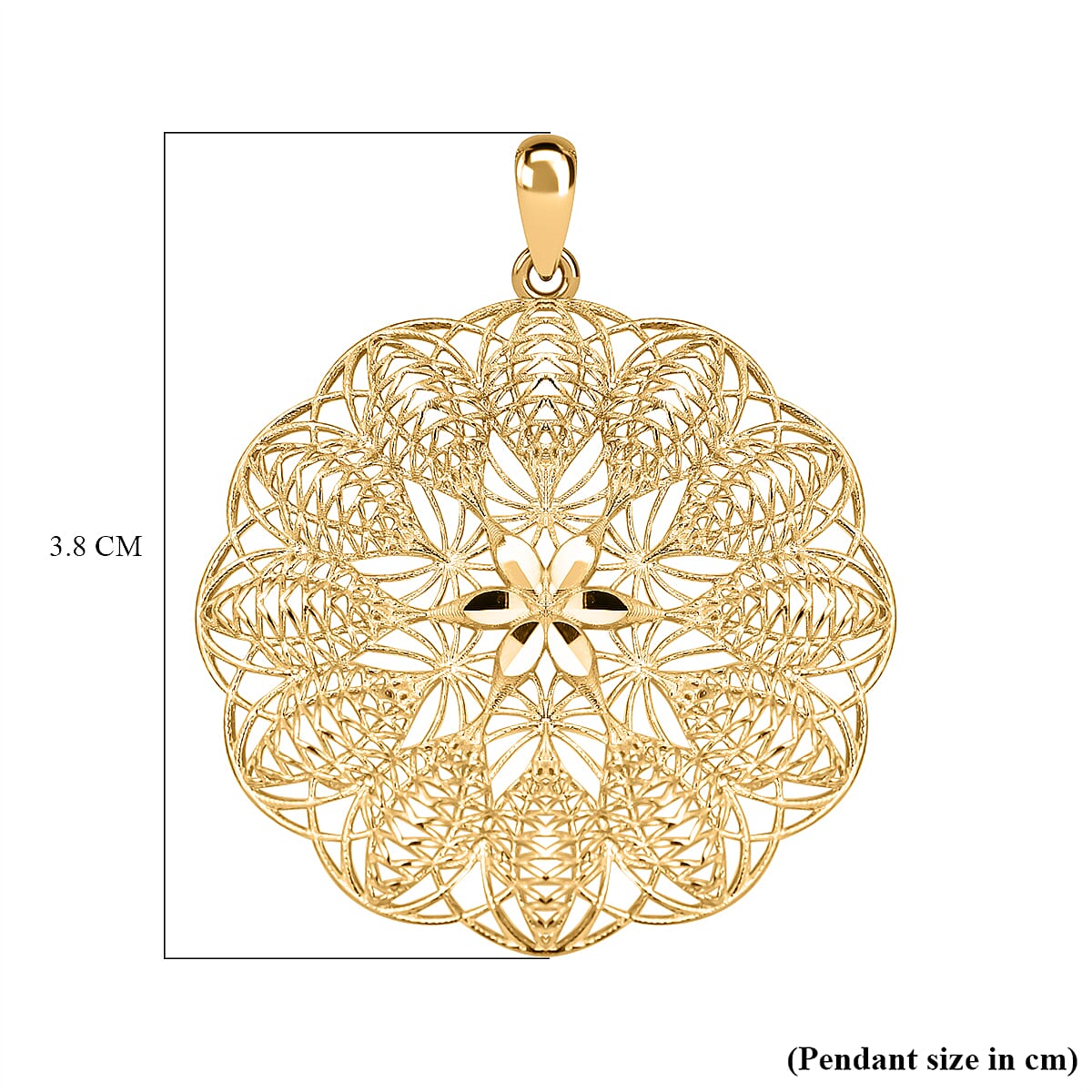 One Time Close Out Deal - 9K Yellow Gold Cluster Pendant 2.54 Gm