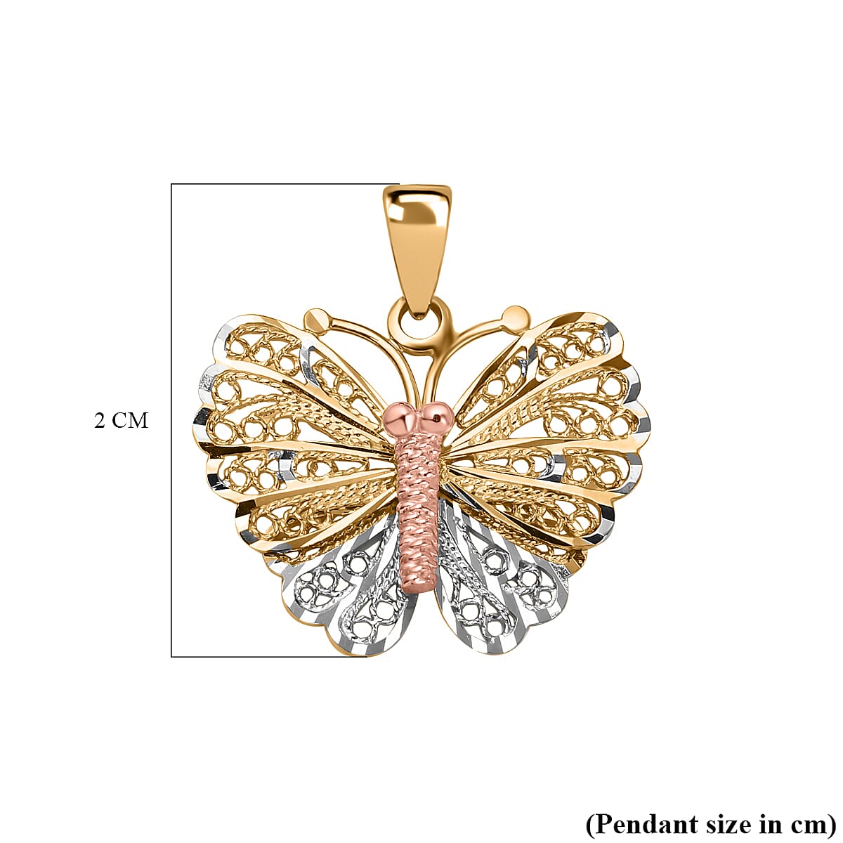 Solid gold butterfly on sale pendant