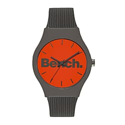 One Time Closeout Deal- BENCH Orange Dial 3 ATM Water Resistant Watch with Grey Colour Silicone Strap