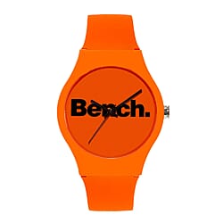 BENCH Orange Dial 3 ATM Water Resistant Watch with Orange Colour Silicone Strap