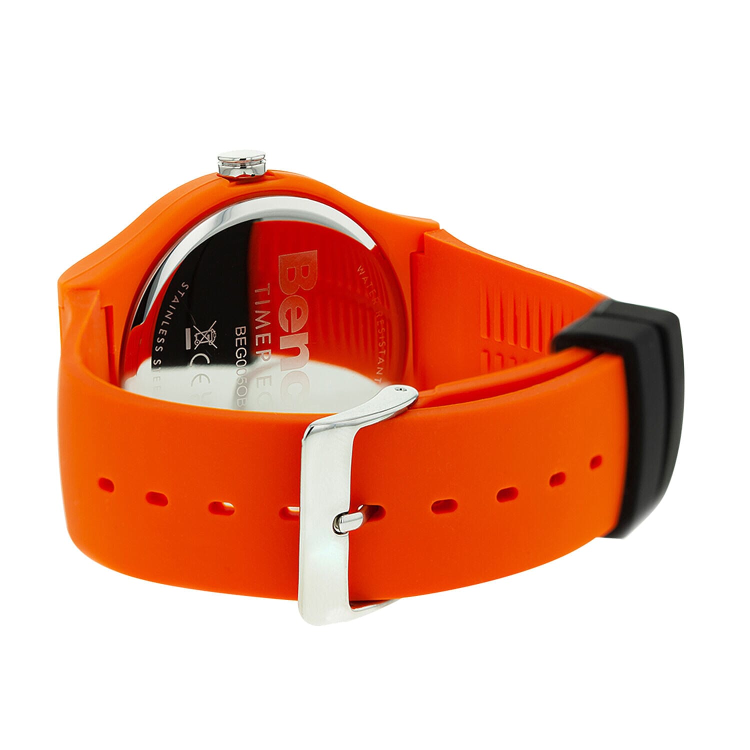 BENCH Orange Dial 3 ATM Water Resistant Watch with Orange Colour Silicone Strap