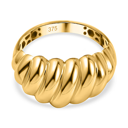 9K Yellow Gold Twisted Dome Ring