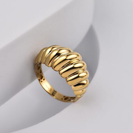 9K Yellow Gold Twisted Dome Ring