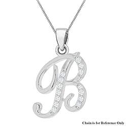 Cubic Zirconia  Pendant in Rhodium Overlay Sterling Silver 0.02 ct  0.016  Ct.