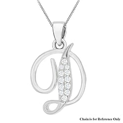 Cubic Zirconia  Pendant in Rhodium Overlay Sterling Silver 0.02 ct  0.016  Ct.