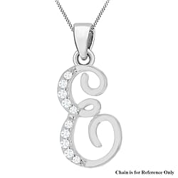 Cubic Zirconia  Pendant in Rhodium Overlay Sterling Silver 0.02 ct  0.016  Ct.