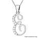 Cubic Zirconia  Pendant in Rhodium Overlay Sterling Silver 0.02 ct  0.016  Ct.