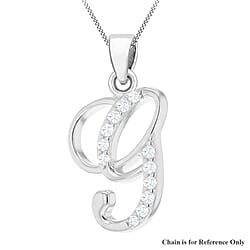 Cubic Zirconia  Pendant in Rhodium Overlay Sterling Silver 0.02 ct  0.022  Ct.