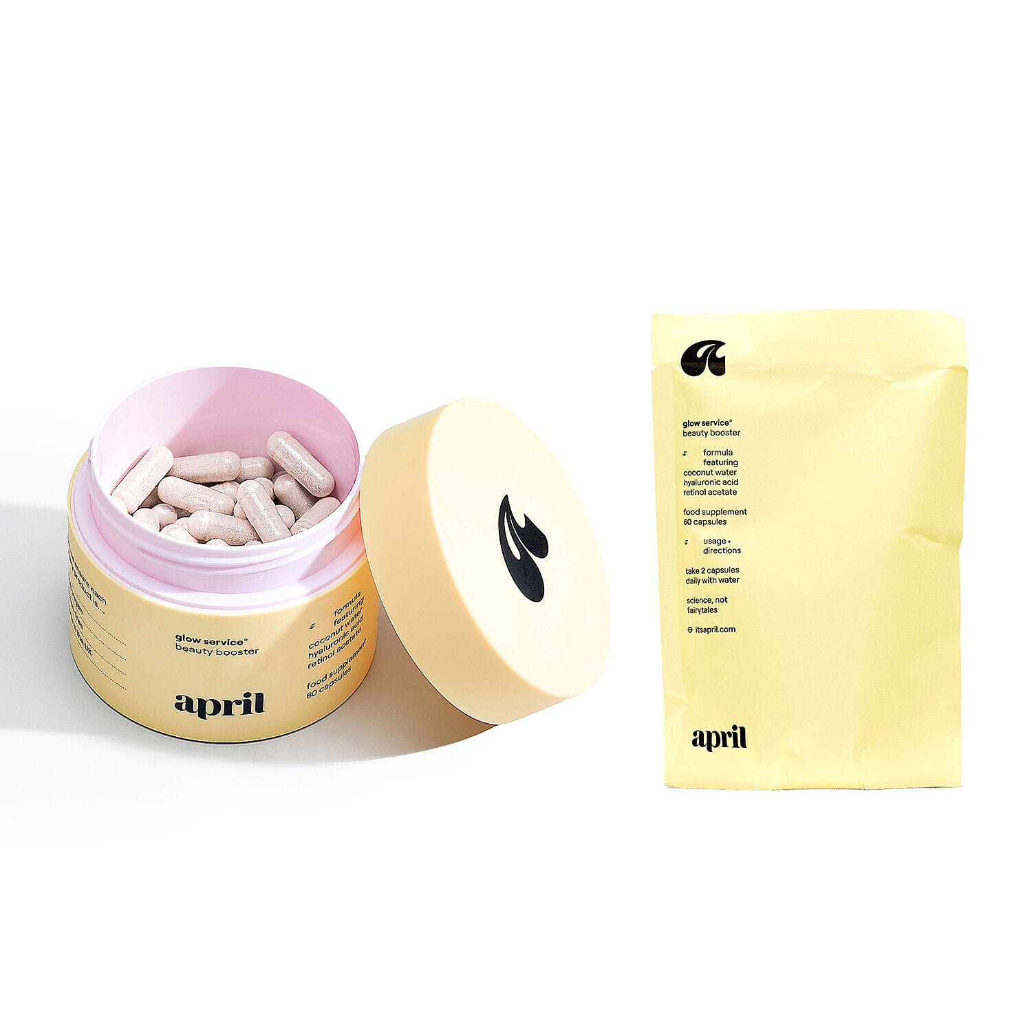 April Supplements Glow Service Bundle (Incl. Pot with Refill Pouch 60 capsules each )