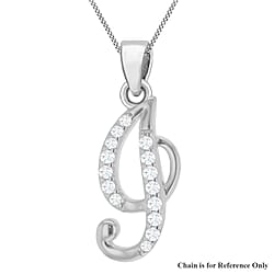 Cubic Zirconia  Pendant in Rhodium Overlay Sterling Silver 0.02 ct  0.016  Ct.