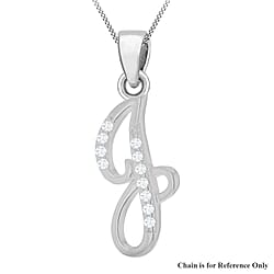 Cubic Zirconia  Pendant in Rhodium Overlay Sterling Silver 0.01 ct  0.005  Ct.